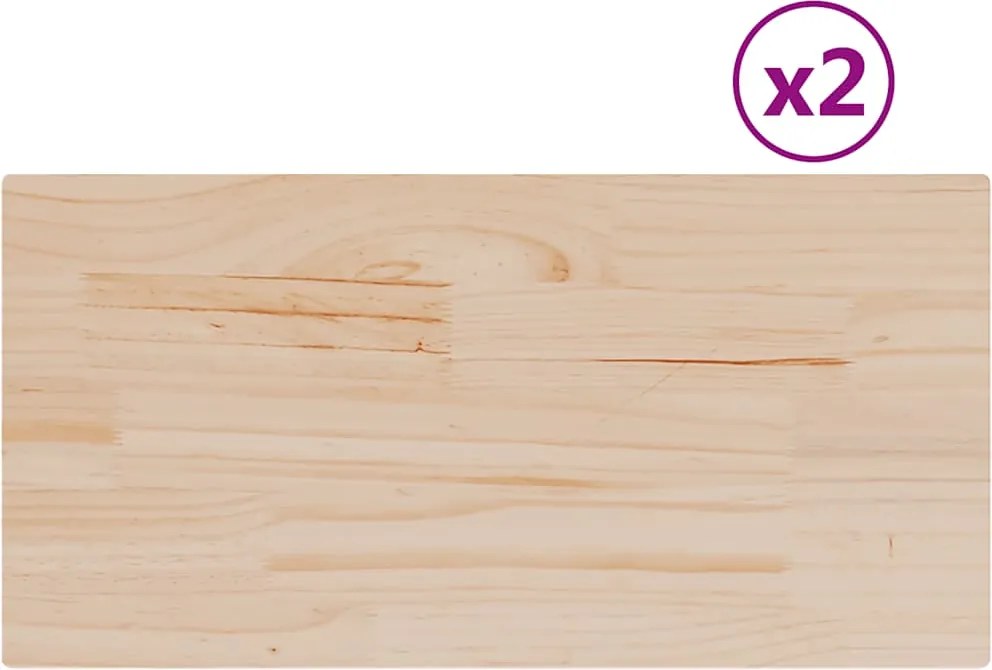vidaXL Blaturi masă 2 buc. 80x40x2,5 cm dreptunghiulare lemn masiv pin