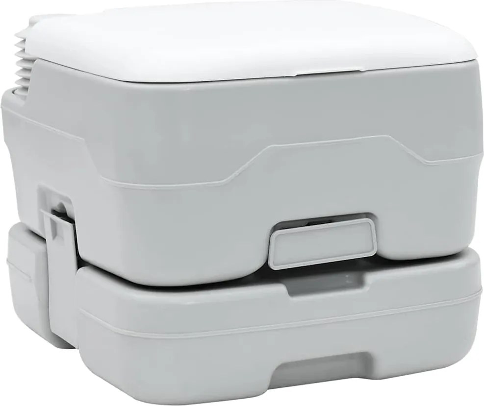 vidaXL Toaletă de camping Gri și alb 41,5 x 36,5 x 30 cm Polietilenă