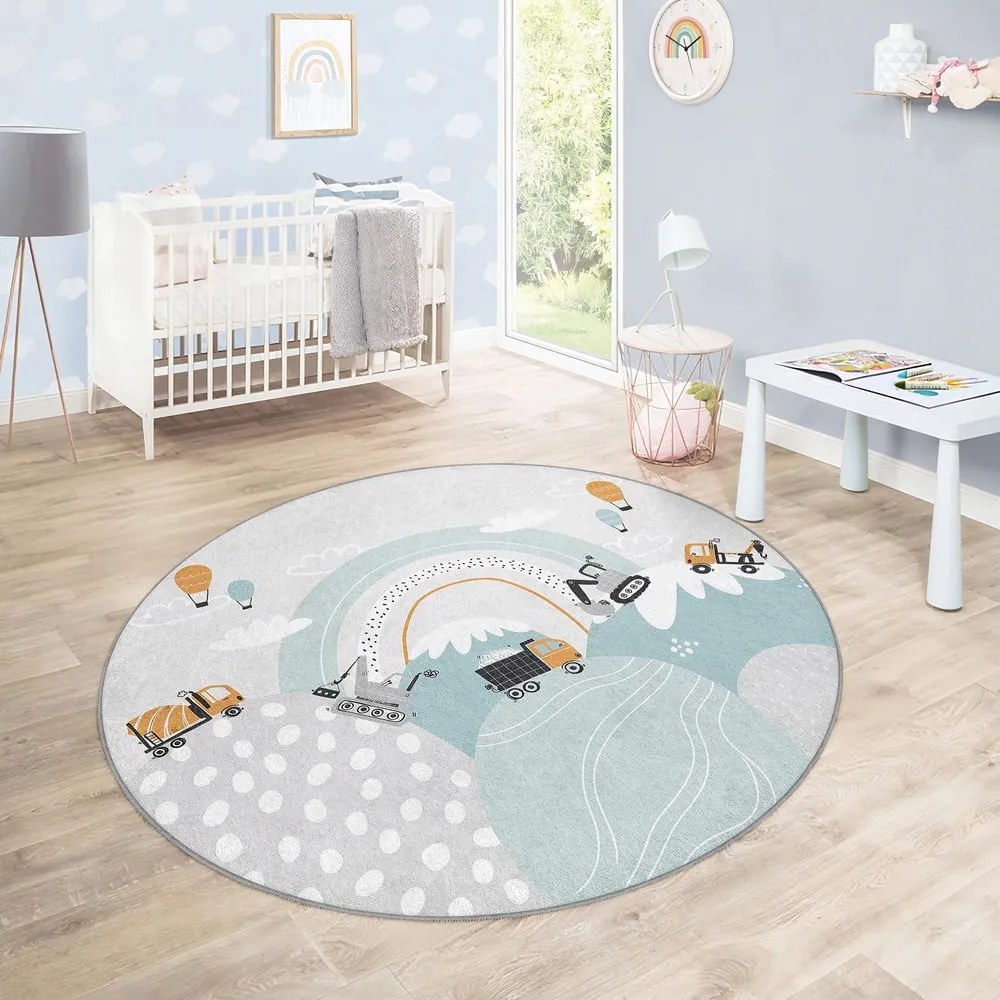 Covor pentru copii lavabil ø120 cm Snowy Hills – Mila Home