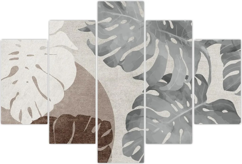 Tablou - Design cu frunze (150x105 cm)