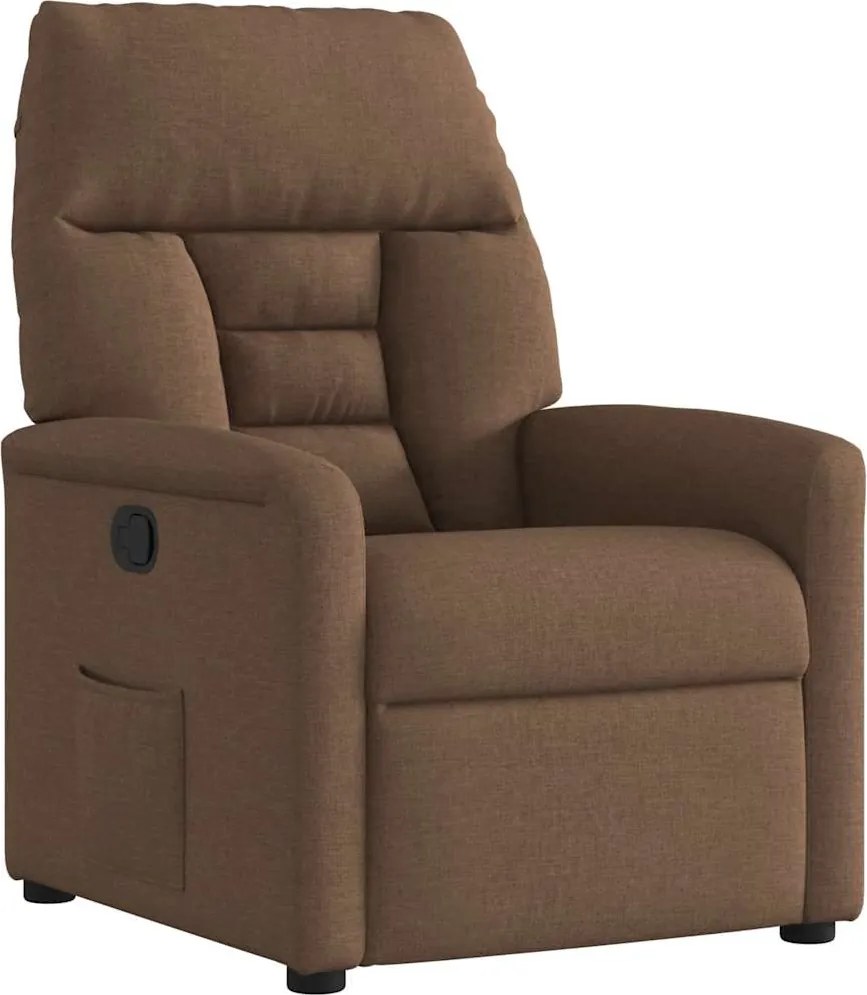 vidaXL Fotoliu rabatabil, maro, material textil