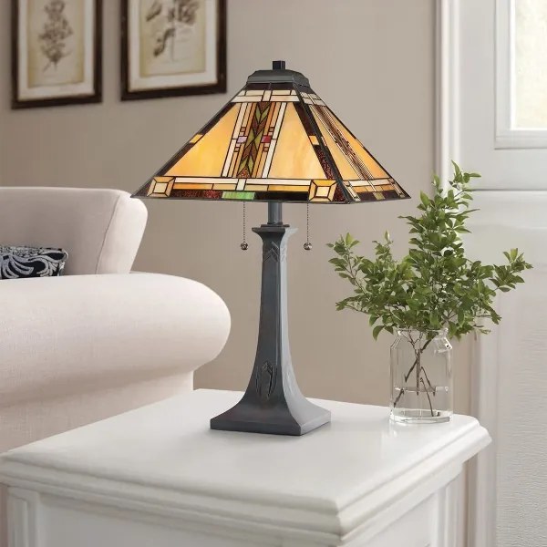 Quoizel QZ-NAVAJO-TL-VB - Lampă de masă Tiffany NAVAJO 2xE27/60W/230V