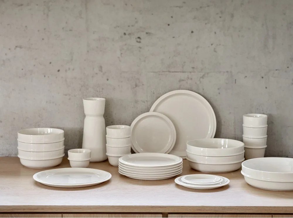 Farfurie crem din porțelan ø 24 cm Eau – Zone