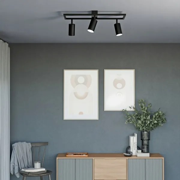 Plafonieră cu 3xGU10/30W/230V neagră