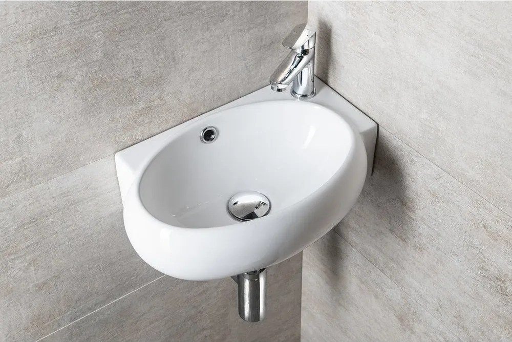 Chiuvetă mică pentru WC albă din ceramică 43x28,5 cm Ribera – Sapho