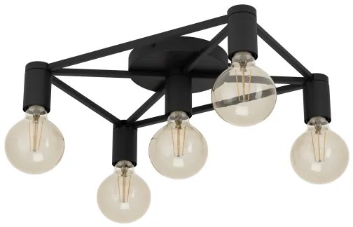 Plafonieră Eglo 43721 SPEKE 5xE27/40W/230V negru