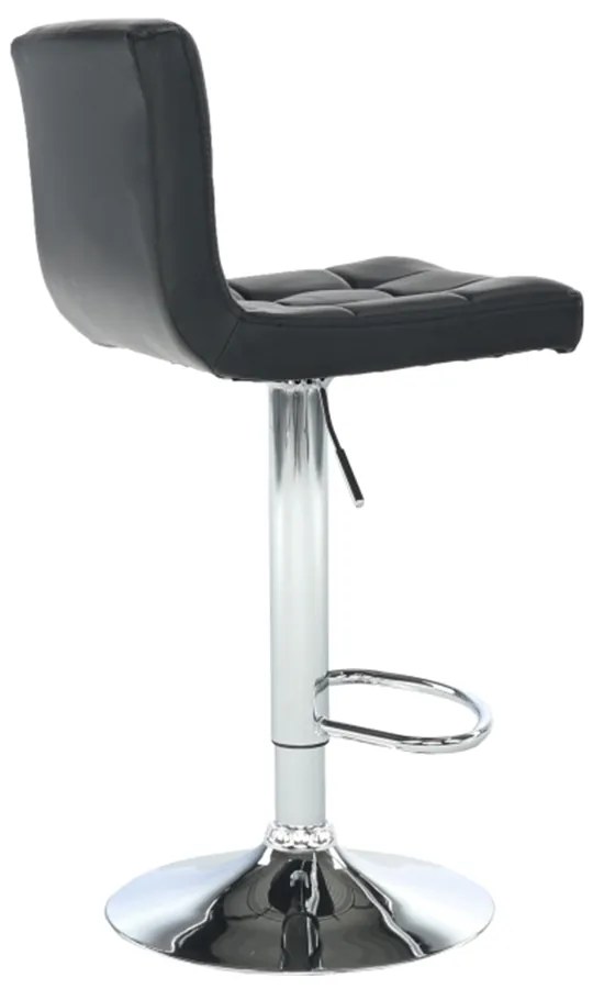 Scaun de bar, piele ecologică negru/crom, KANDY NEW