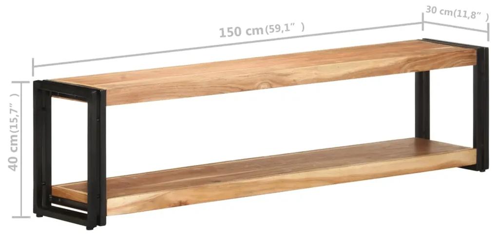 Comoda TV, 150x30x40 cm, lemn masiv de acacia
