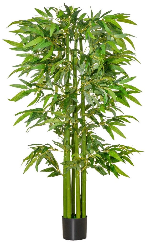 Planta artificiala de bambus, cu ghiveci, 160cm, verde HOMCOM | Aosom Romania