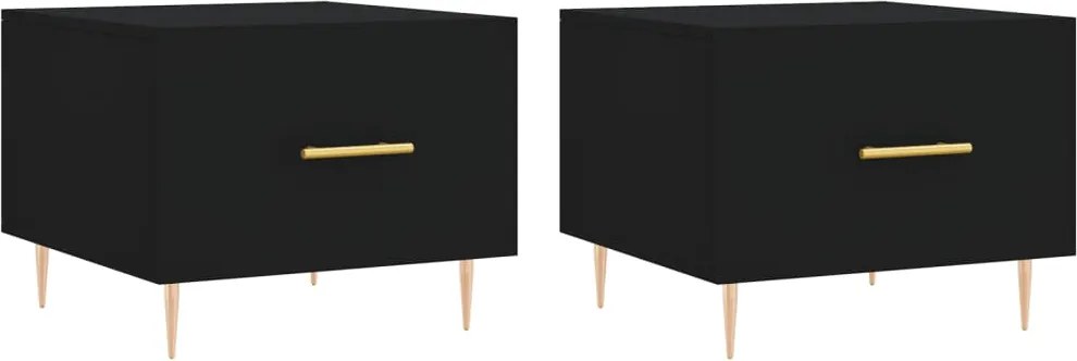 vidaXL Măsuțe de cafea, 2 buc., negru, 50x50x40 cm, lemn compozit