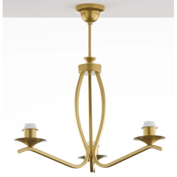Jupiter 2109 - Lustru pe tijă KASZMIR 3xE27/15W/230V alb/auriu/decor de marmură