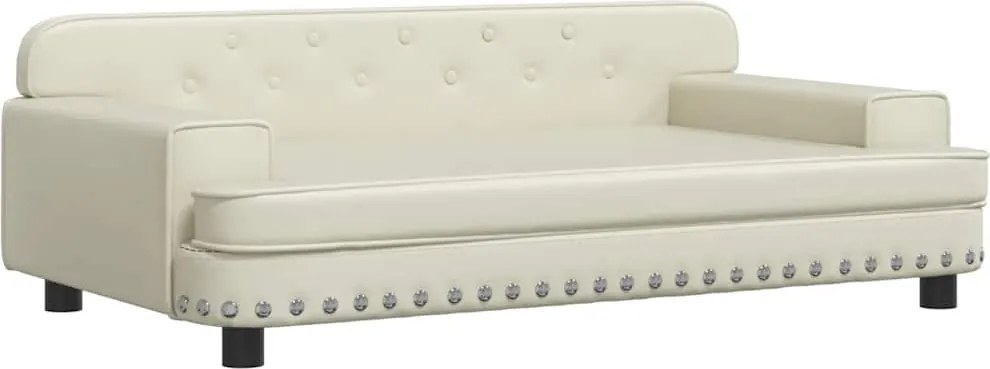 vidaXL Canapea pentru copii, crem, 90x53x30 cm, piele ecologică