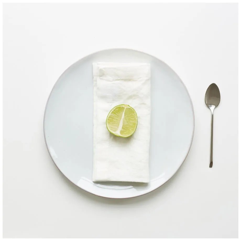 Set 2 șervete din in Linen Tales, alb