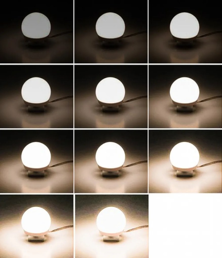 Set de lumini cu 10 becuri LED pentru Oglinda de make-up, 3 Moduri de Iluminare