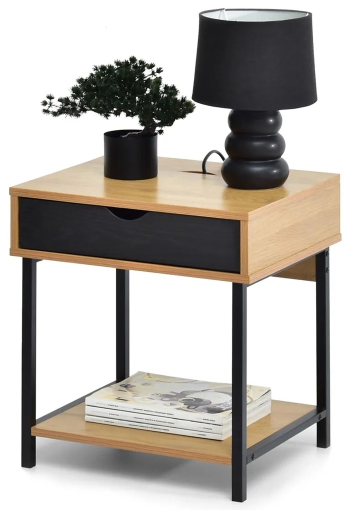 Noptieră Emmo (stejar + negru). Promo -19%. 1111547