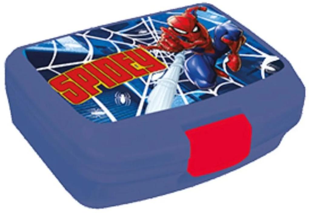 Cutie sandwich Spiderman, Marvel, 17x12.2x6.5 cm, plastic, albastru
