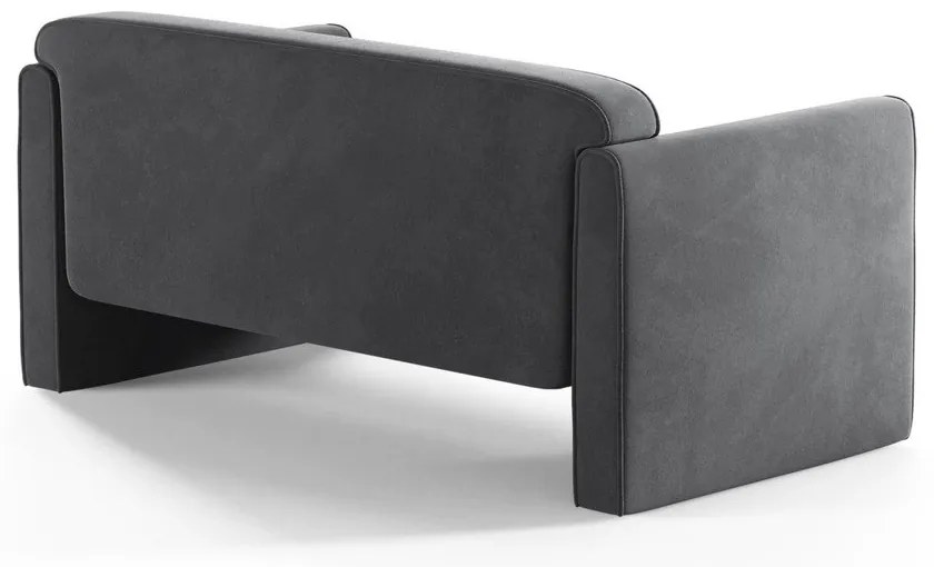 Canapea gri cu tapițerie din catifea 140 cm Abby – Micadoni