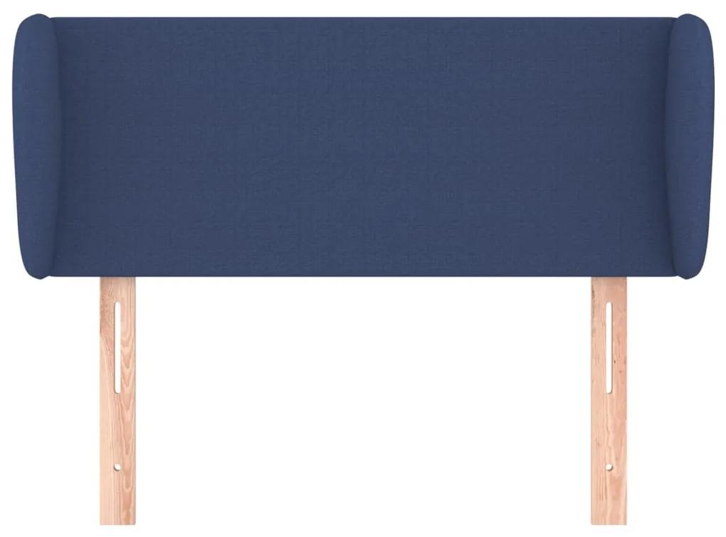 Tablie de pat cu aripioare, albastru, 83x23x78 88 cm  textil 1, Albastru, 83 x 23 x 78 88 cm