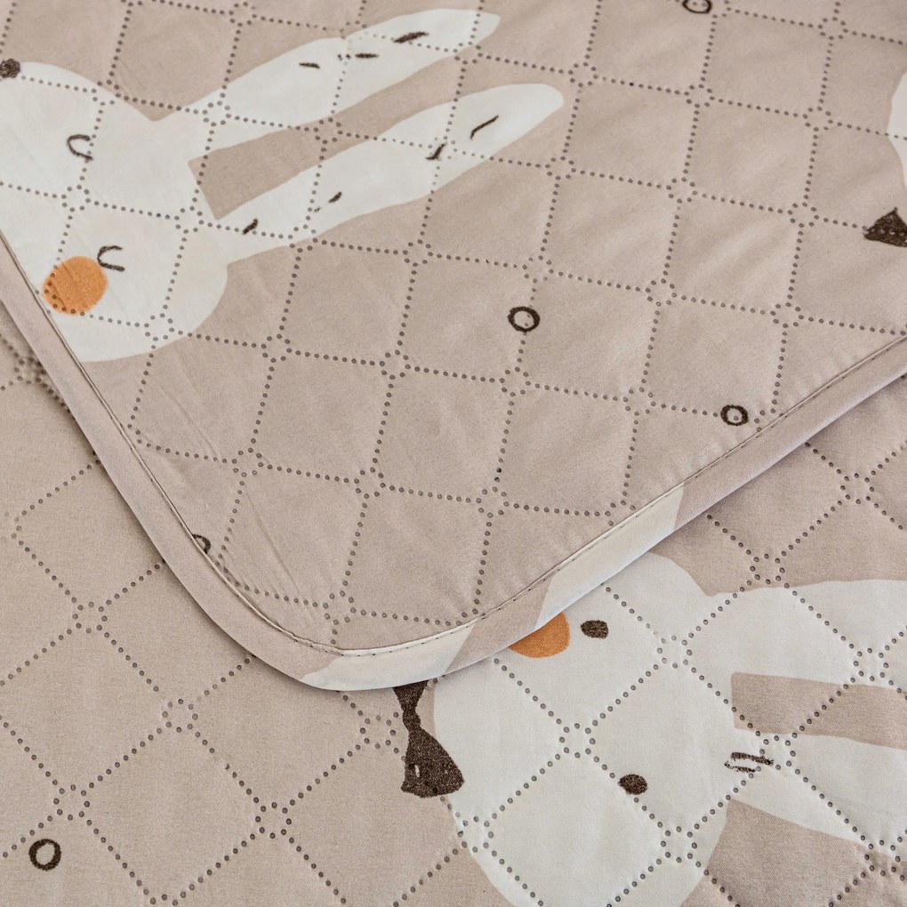 Cuvertura de pat cu model WHITE RABBIT, bej Dimensiune: 170 x 210 cm