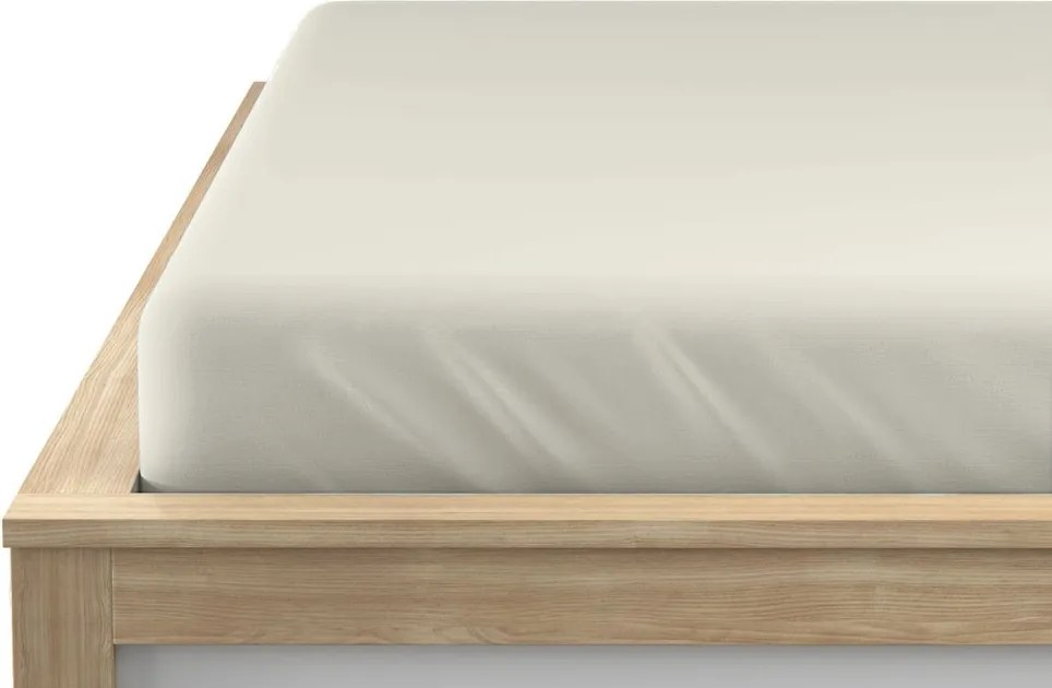 Cearsaf Jersey EXCLUSIVE cu elastic gri bej 200 x 220 cm