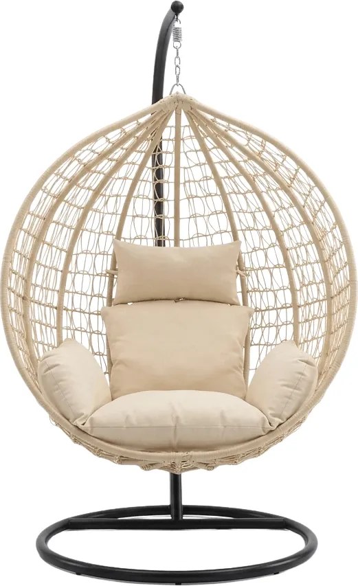 Scaun suspendat KOKON cu suport, bej