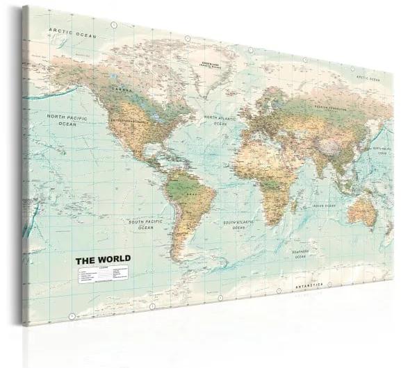 Tablou World Map Beautiful World, 120 X 80-Resigilat