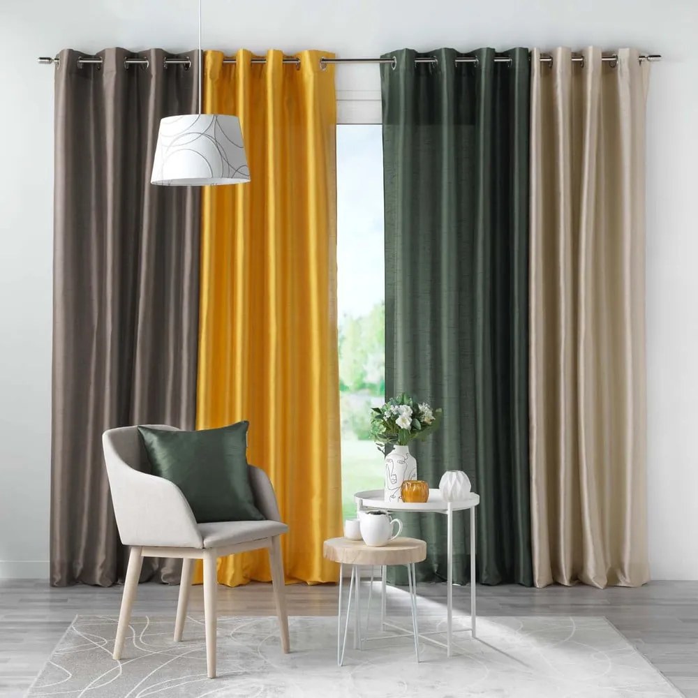 Draperie albă din satin 140x240 cm Shana – douceur d'intérieur