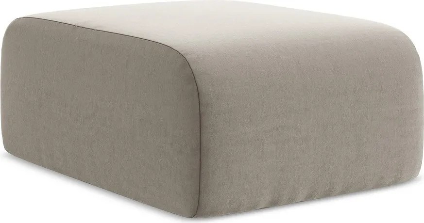 Taburet maro deschis cu tapițerie din catifea Lani – Makamii