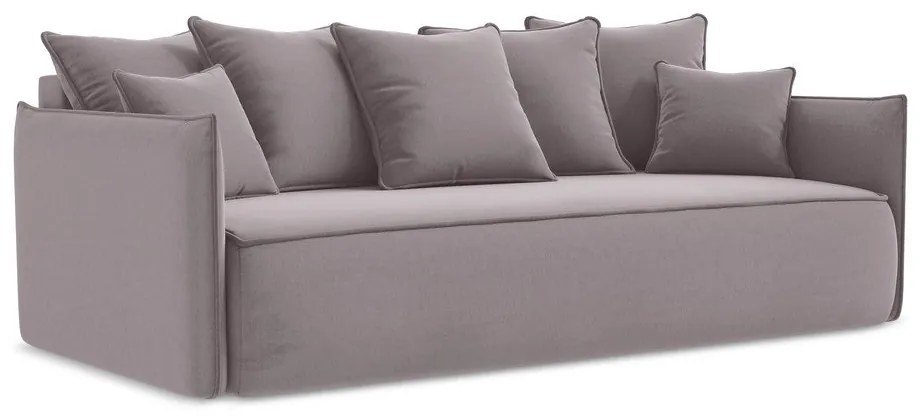 Canapea mov lavandă extensibilă/cu spațiu de depozitare cu tapițerie din catifea 225 cm Hula – Makamii