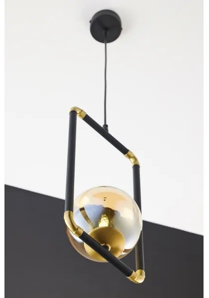 Lustră pe cablu Jupiter 2024 ZAFRA 1xG9/10W/230V negru/auriu/bej