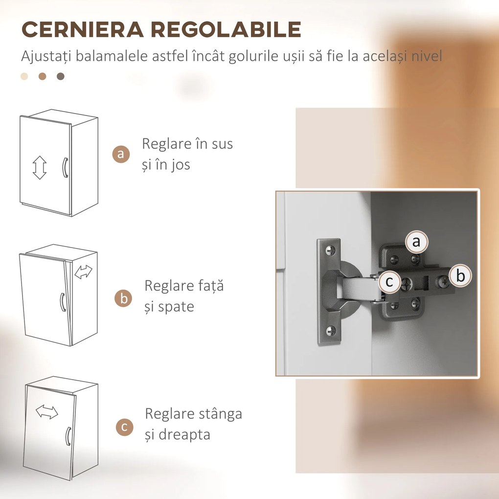 HOMCOM Dulap pentru Microunde cu Dulap Inferior și Rafturi Laterale din Lemn Alb | Aosom Romania