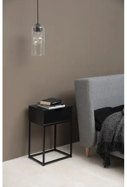 Noptieră CARLY antracit, design modern și finisaj elegant