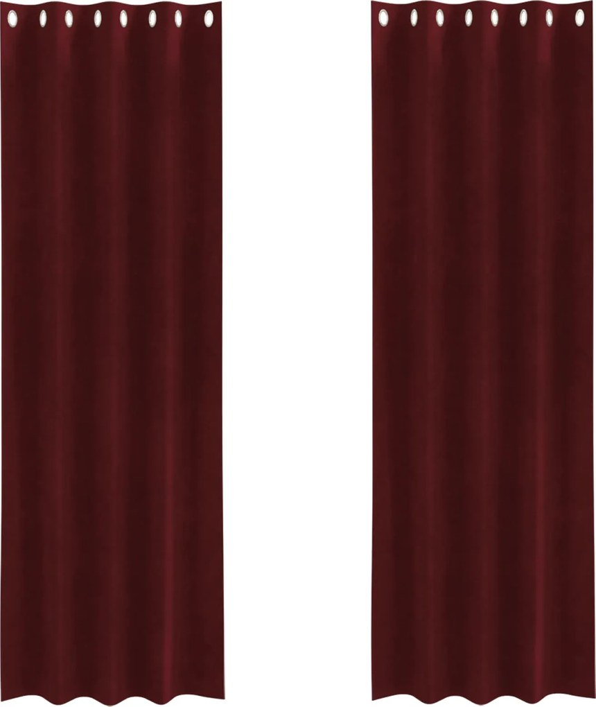 vidaXL Perdele opace 2 pcs Roșu Vin 140 x 245 cm Catifea