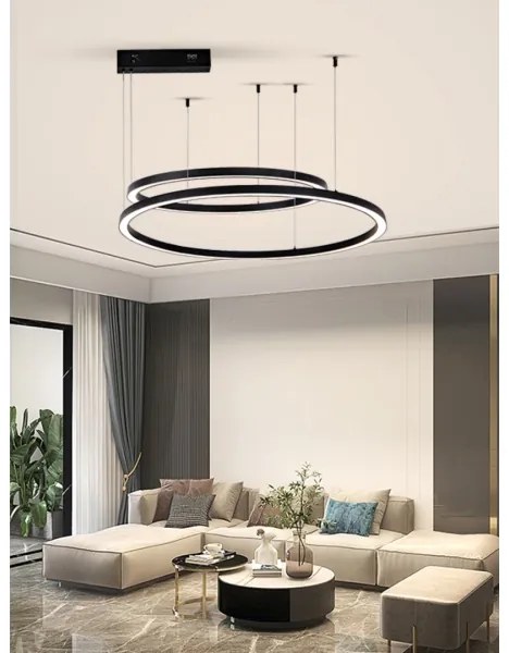 Lustră LED dimabilă Immax NEO 07216L FINO 93W/230V 60/80 cm negru Tuya + telecomandă