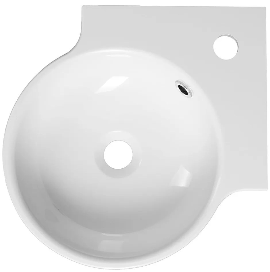 Chiuvetă albă rotundă din compozit mineral 38x38 cm Kaori – Sapho
