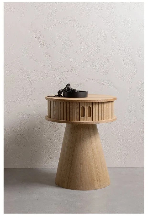 Noptieră în culoare naturală cu aspect de lemn de pin Karri – WOOOD