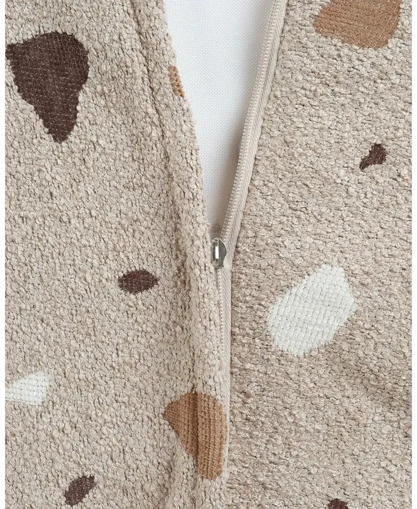 Fotoliu puf pentru copii maro deschis cu tapițerie din țesătură bouclé/cu tapițerie din chenille Terrazzo Chair – Wigiwama