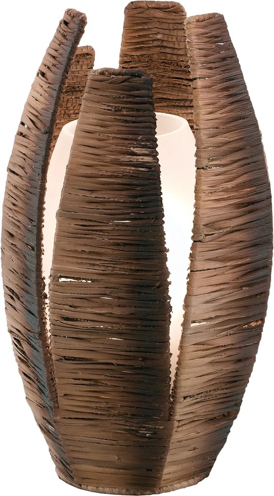 Veioza Eglo Mongu colectia Trend 1x60W, h30cm diametru 19cm, maro-alb