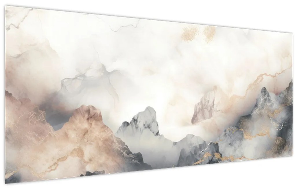 Tablou - Munte abstracție cu textura de marmură (120x50 cm)