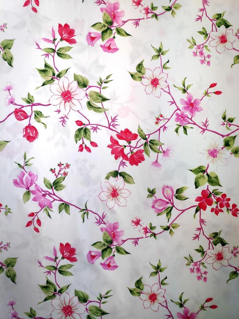 Draperie cu flori mov rosii albe Ginebra col. 02 280 cm