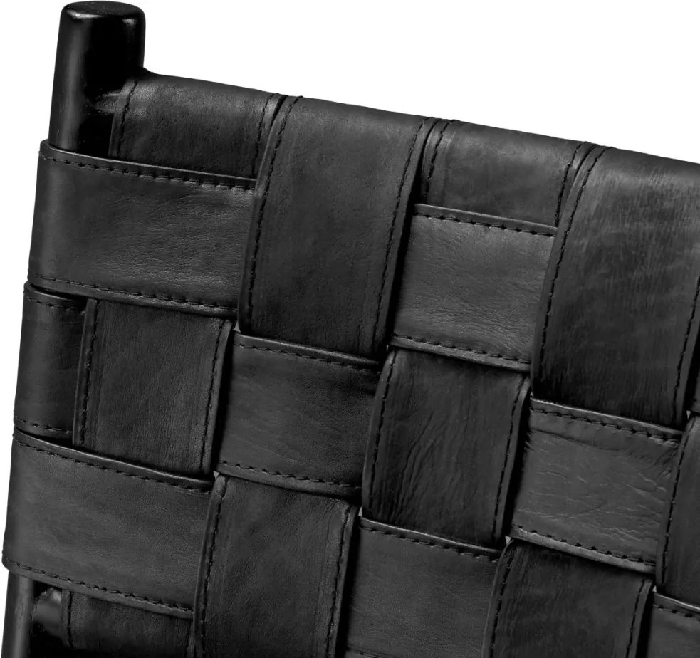 Scaun design LUX, Piele clasica neagra, Lemn, Tiberio