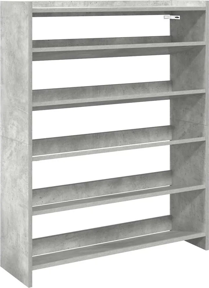 vidaXL Pantofar, gri beton, 80x25x100 cm, lemn prelucrat