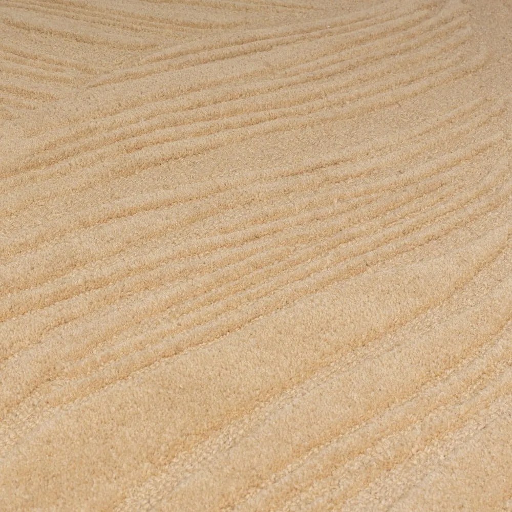 Covor din lână Flair Rugs Lino Leaf, 120 x 170 cm, maro deschis