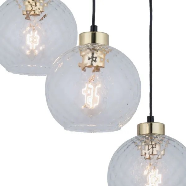 Lustră LED suspendată pe cablu DEVON 3xE27/15W/230V negru/transparent