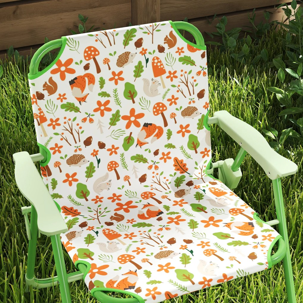 AIYAPLAY Set de Mobilier de Grădină din 4 Piese cu Masă, Scaune și Umbrelă de Soare Reglabilă, 50xΦ49,5 cm, Verde | Aosom Romania