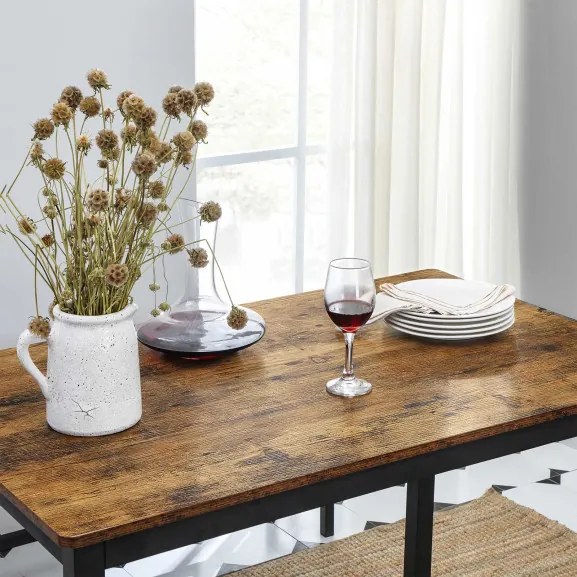 Set Masa Cu 2 Banci Maro Si Negru, 110 Cm