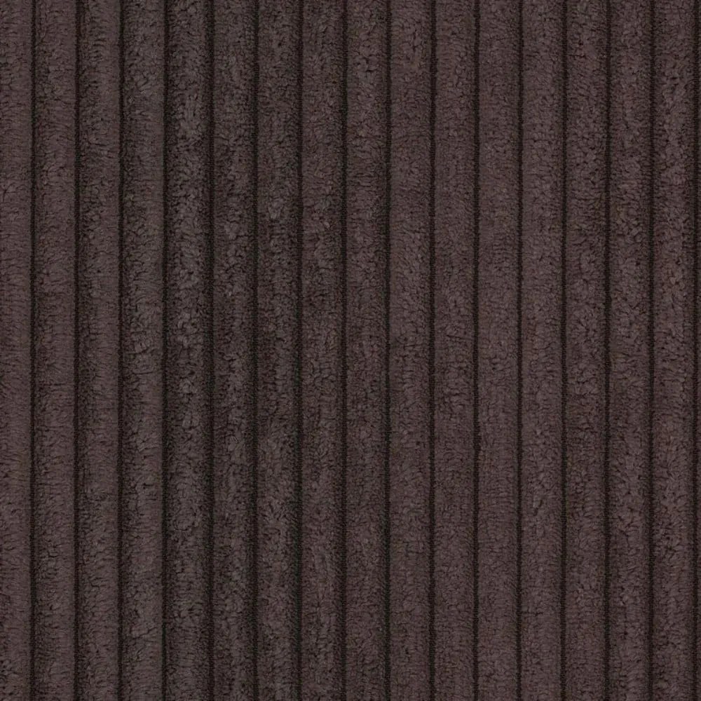 Colțar maro extensibil cu tapițerie din catifea reiată (cu colț variabil) Sara – Ropez