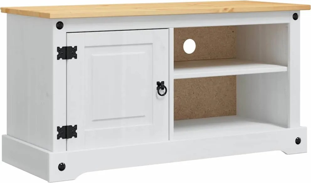 vidaXL Cabinet TV Corona Alb 100 x 40 x 52 cm Lemn de pin masiv