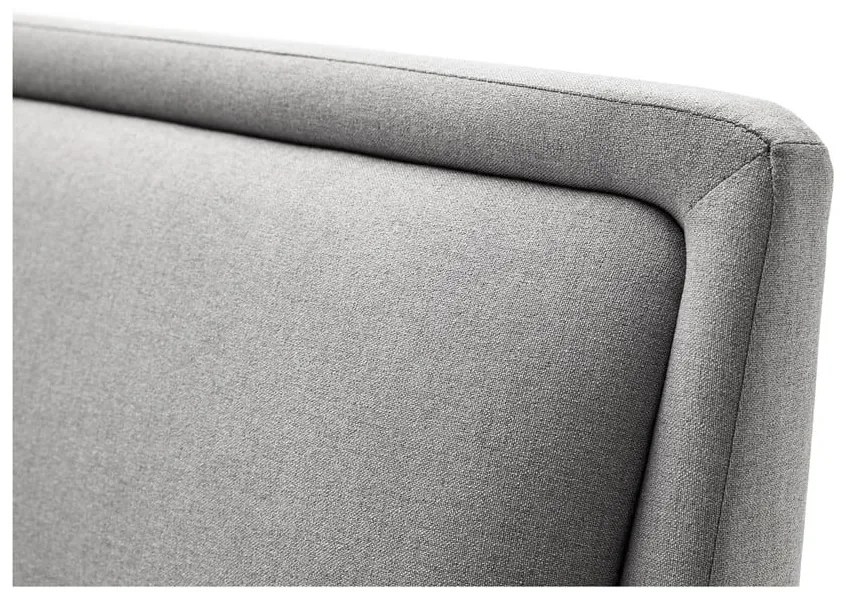 Pat matrimonial gri deschis tapițat cu spațiu de depozitare cu somieră 160x200 cm Frieda – Meise Möbel