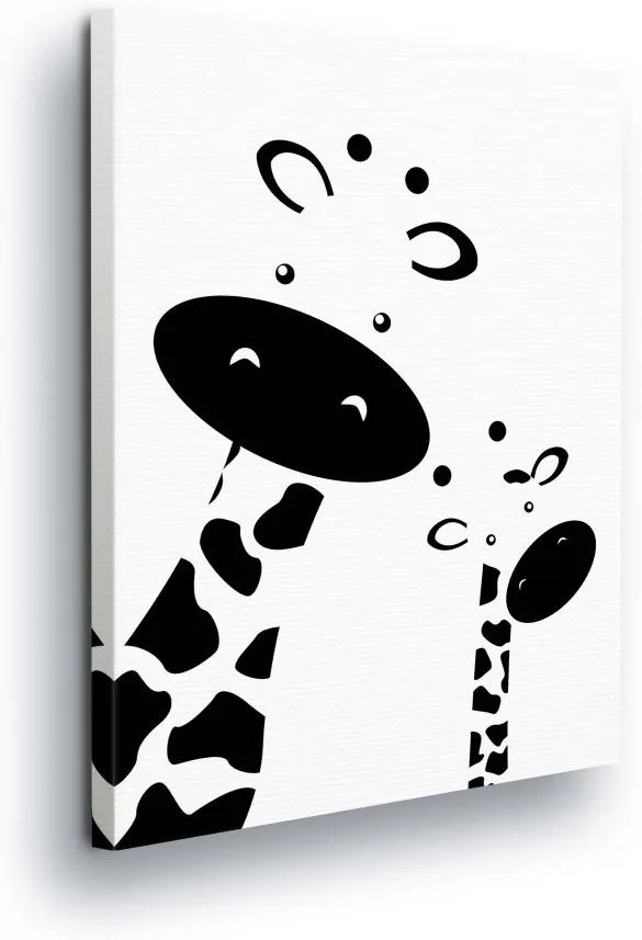 GLIX Tablou - Cartoon Giraffes in Black 100x75 cm